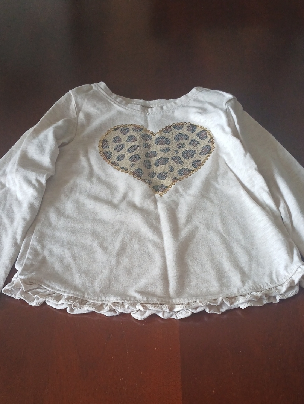 Garanimals Sequin Leopard Heart Shaped Long Sleeve Shirt